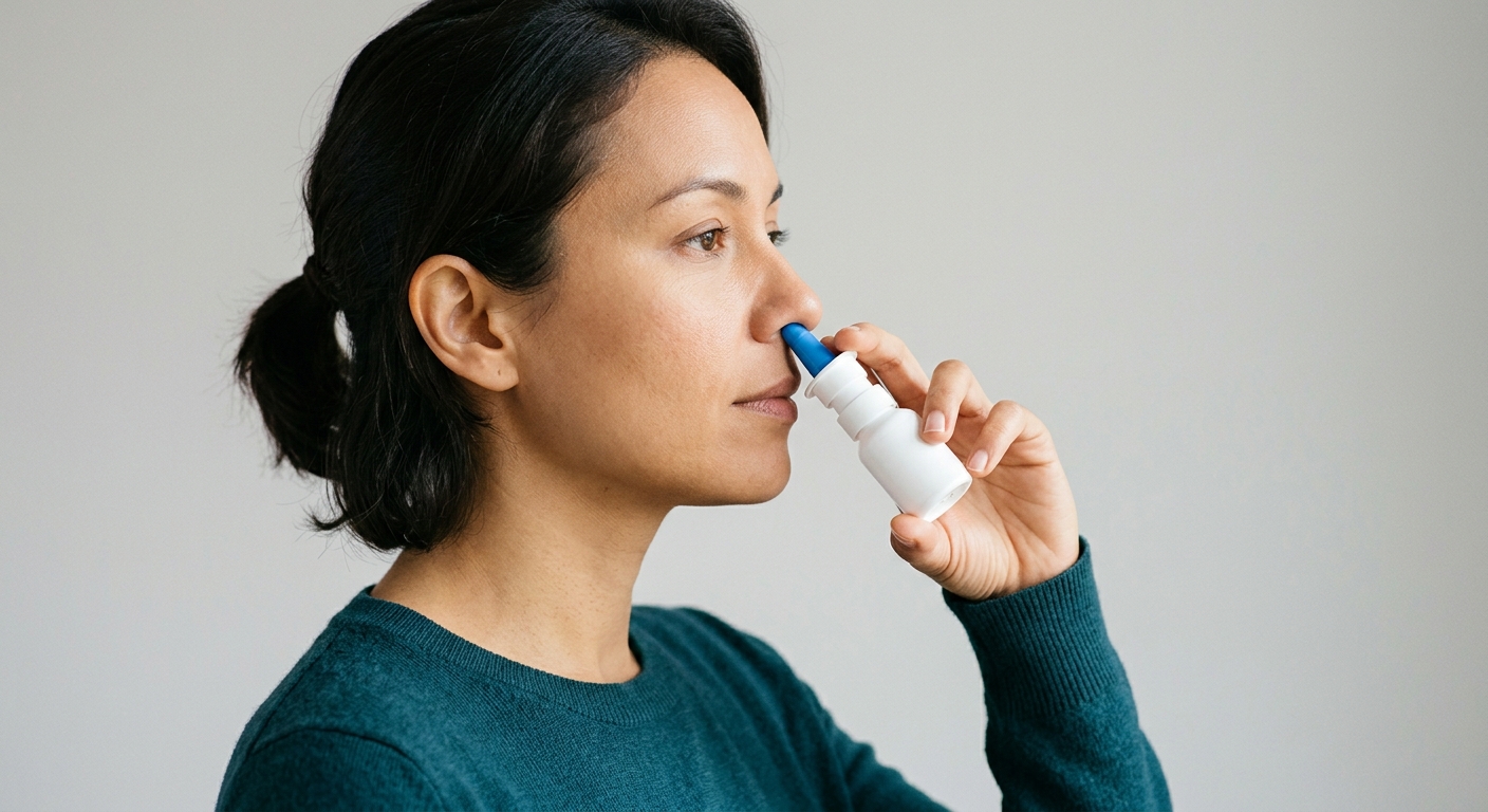 Person der bruger nikotinnæsespray som erstatning